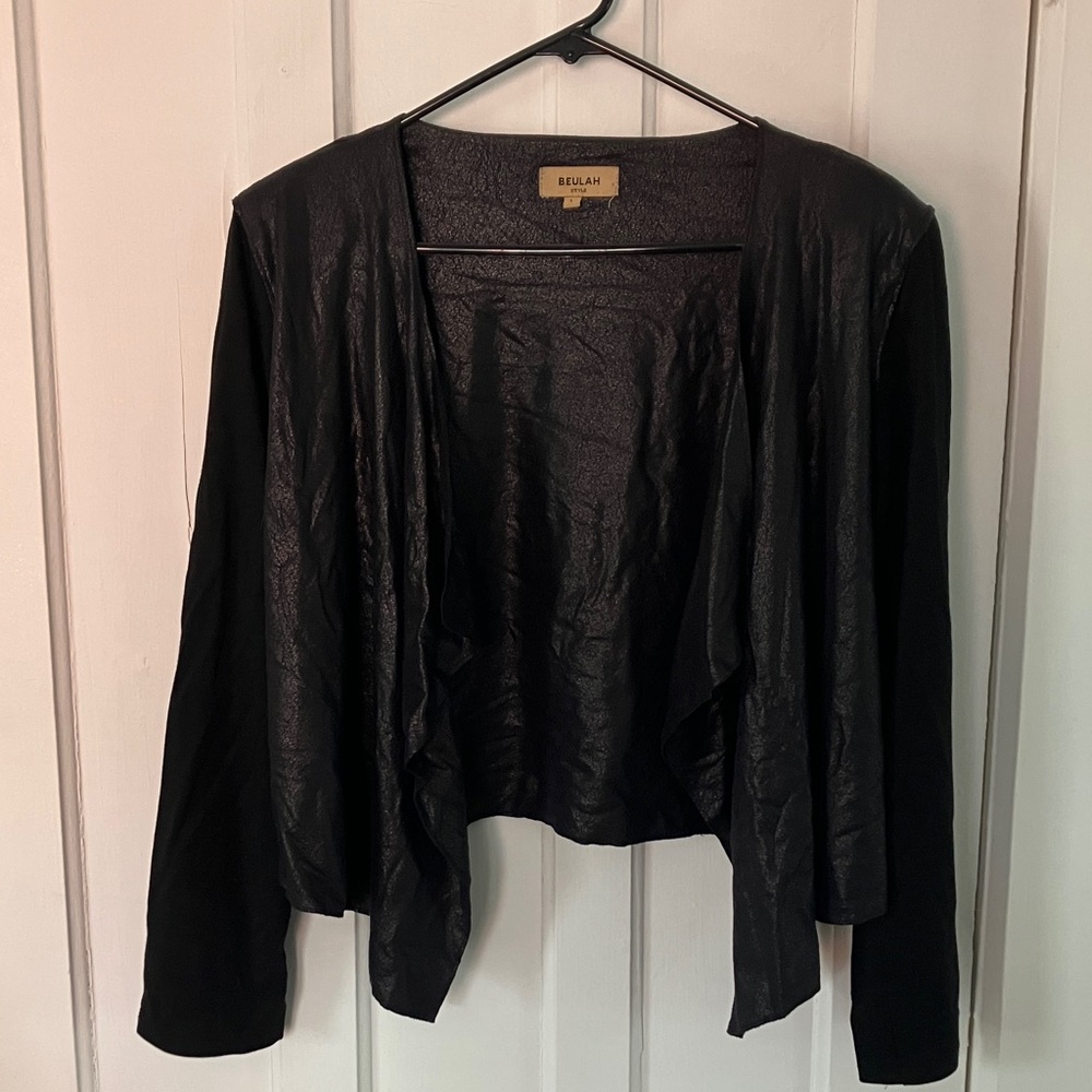 Beulah Black Textured Cardigan